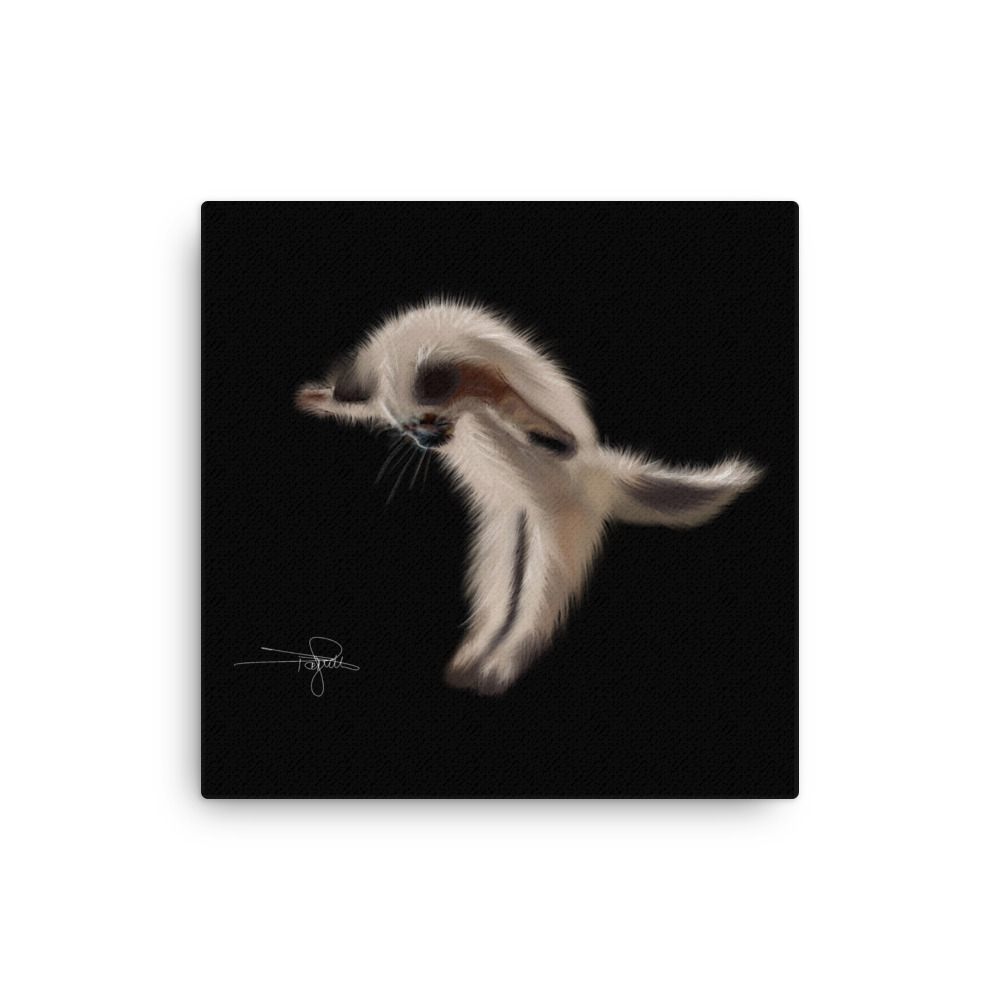 Gorgeous Pouncing Kitten printed on canvas. - Image 2